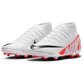 Nike Youth   Mercurial Superfly 9 Club FG Shoes (White/Crimson)