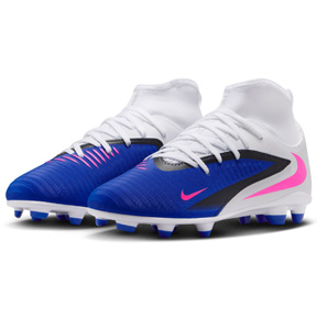 Nike Youth  Phantom 6 High Academy FG Soccer Shoes (White/Blue)