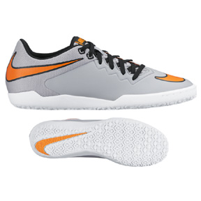 Nike HyperVenomX Pro Indoor Soccer Shoes (Wolf Grey/Orange)