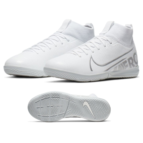 Nike Youth Superfly 7 Academy DF Indoor Shoes (White/Chrome)