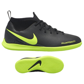 Nike Youth Phantom VSN Club DF Indoor Soccer Shoes (Black/Volt)