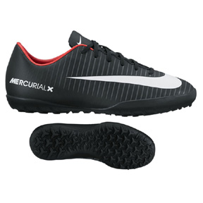 Nike Youth Mercurial Victory  VI Turf Soccer Shoes (Black/White)