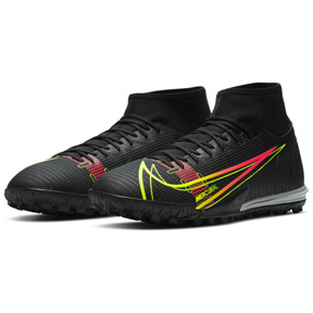 Nike Mercurial Superfly 8 Academy Turf Soccer Shoes (Black/Cyber)