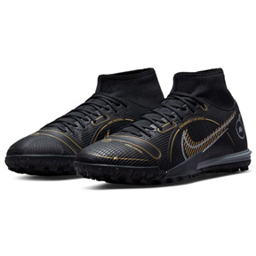 Nike  Mercurial  Superfly 8 Academy Turf Soccer Shoes (Black/Gold)