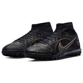 Nike Mercurial Superfly 8 Academy Turf Soccer Shoes (Black/Gold)