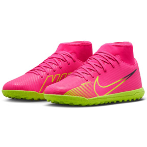 Nike Youth Mercurial Superfly 9 Club Turf Shoes (Pink Blast/Volt)