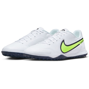 Nike  Tiempo Legend 9 Academy Turf Soccer Shoes (White/Blue/Volt)