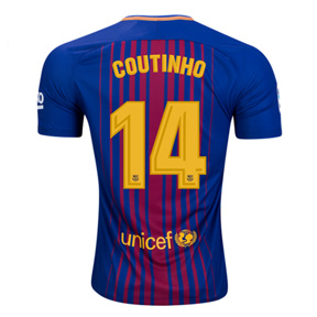 Nike Barcelona Coutinho #14 Soccer Jersey (Home 17/18)