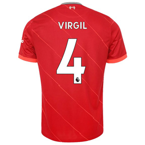 Nike Youth  Liverpool Virgil Van Dijk #4 Soccer Jersey (Home 21/22)