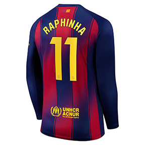 Nike  Barcelona Raphinha #11  Long Sleeve Soccer Jersey (Home 25/26)