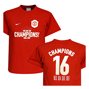 Nike Manchester United 2007 EPL Champs Soccer Tee (Red)