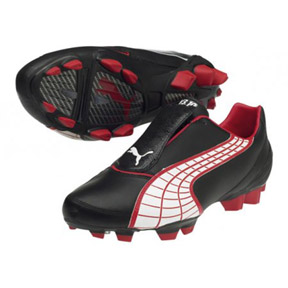 Puma v3.10 FG Soccer Shoes (Black/Red 