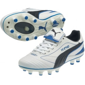 Puma Womens King Finale I FG Soccer Shoes (White/Royal)