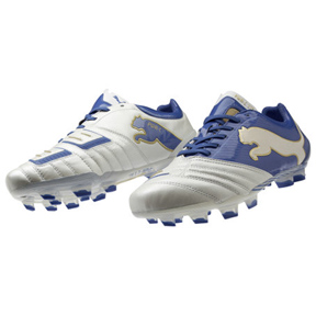 Puma Powercat 1.12 FG Soccer Shoes (White/Royal)