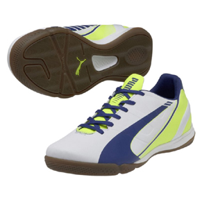 Puma Womens evoSpeed 4.3 Indoor Soccer Shoes (White/Blue) @ SoccerEvolution