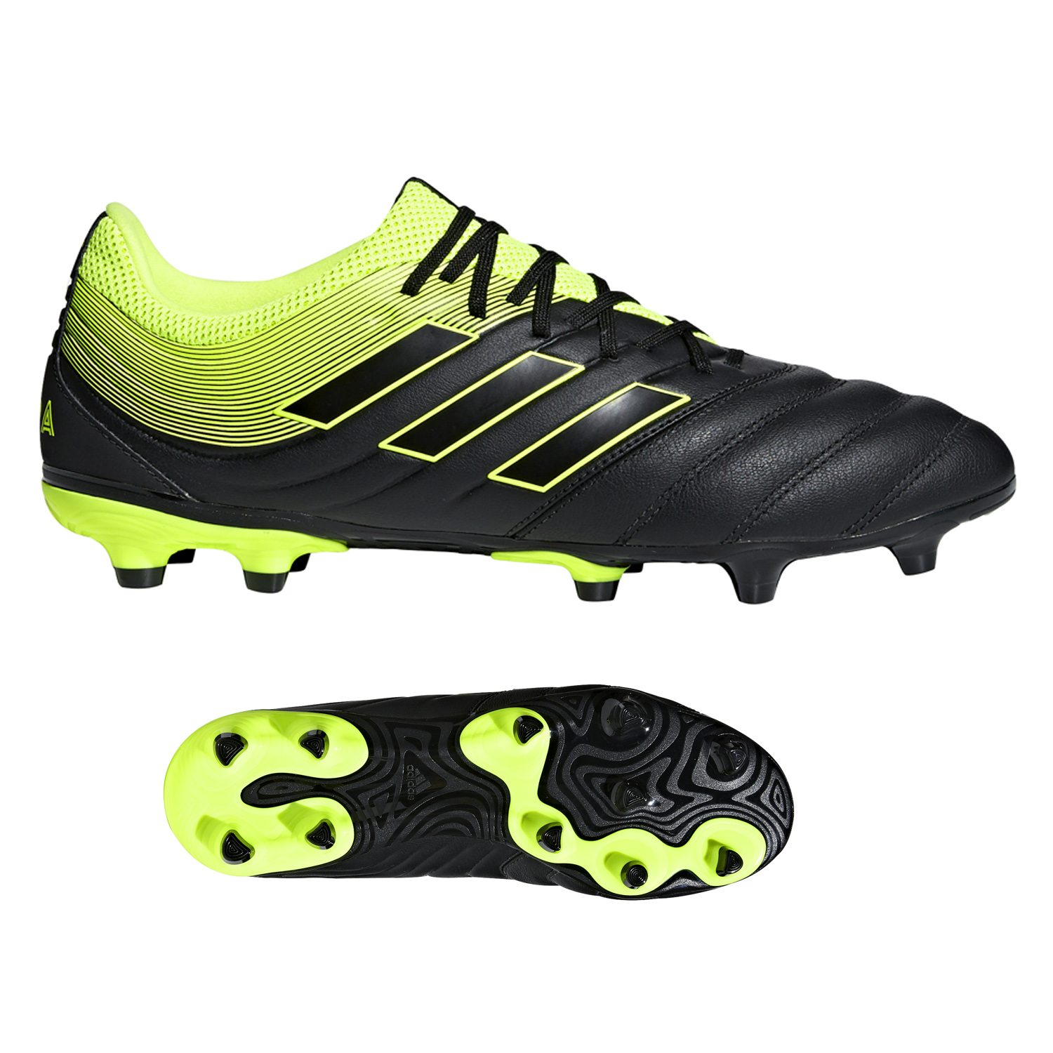 adidas Copa 19.3 FG Soccer Shoes (Core Black/Solar Yellow) @ SoccerEvolution