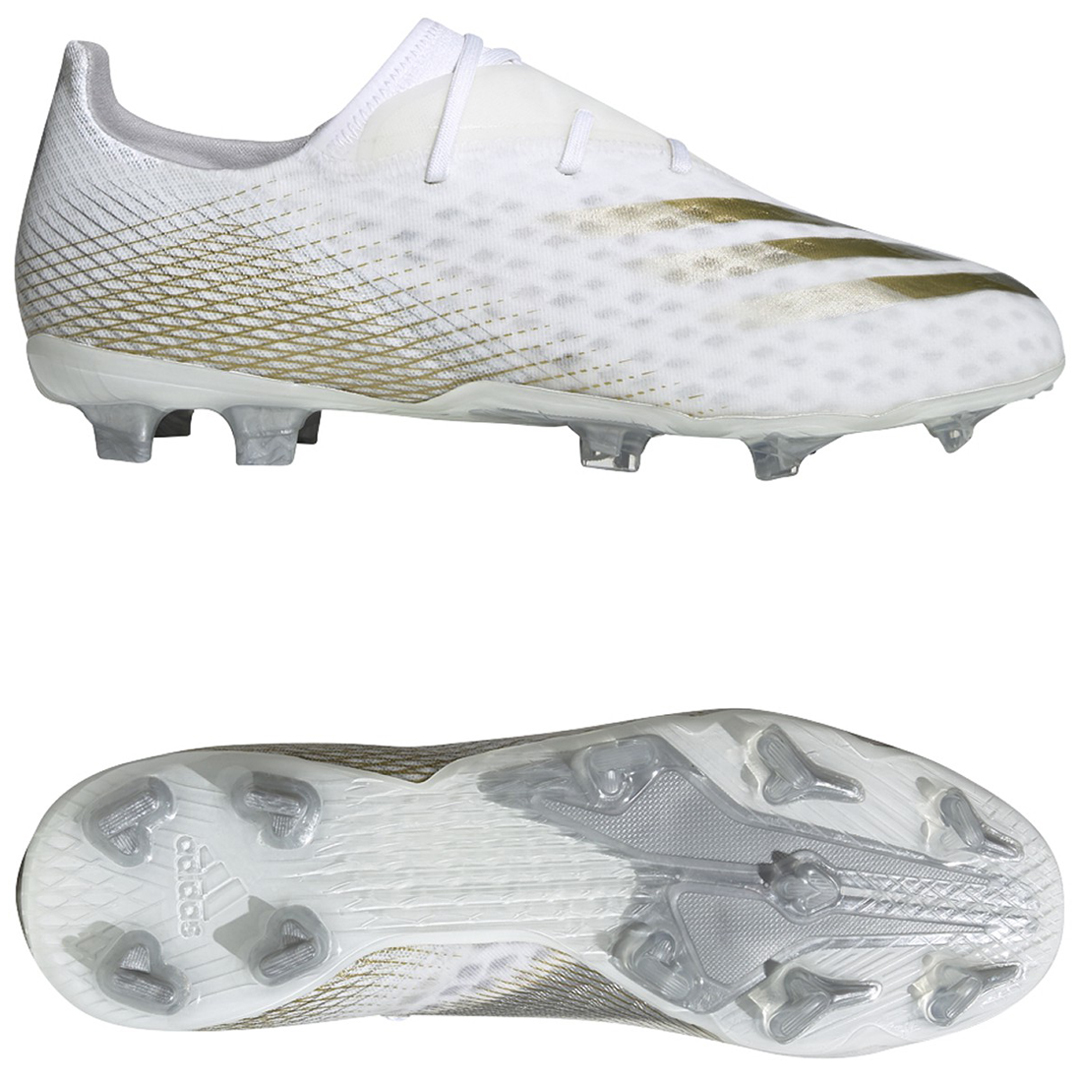 adidas X Ghosted.2 FG Soccer Shoes (White/Gold/Silver) @ SoccerEvolution