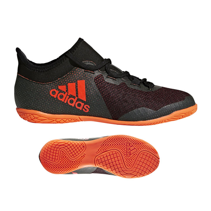 adidas Youth X Tango 17.3 Indoor Soccer Shoes (Black/Solar Red
