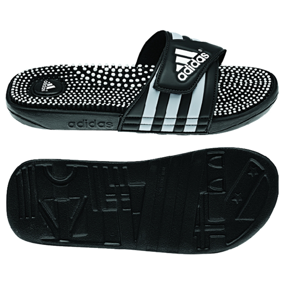 adidas adissage Fade / Slide (Black/Silver) @ SoccerEvolution