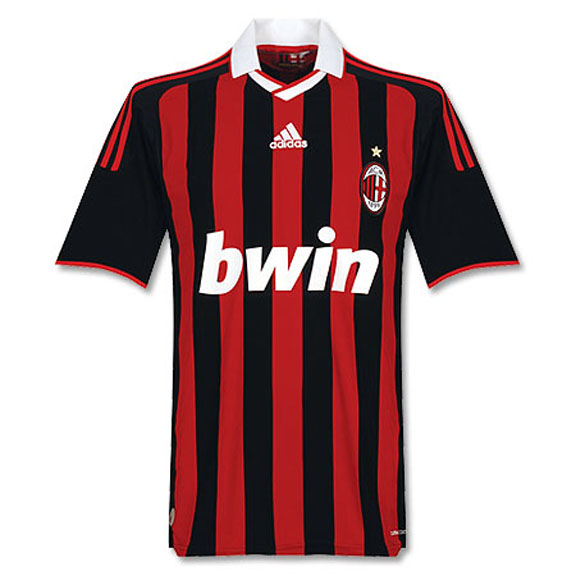 Adidas AC Milan Soccer Jersey (Home 2009/10) @ SoccerEvolution