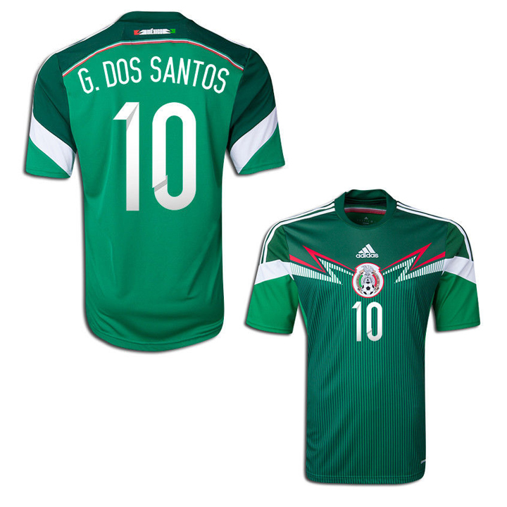 adidas Youth Mexico Dos Santos 10 Soccer Jersey (Home 14/15) SoccerEvolution