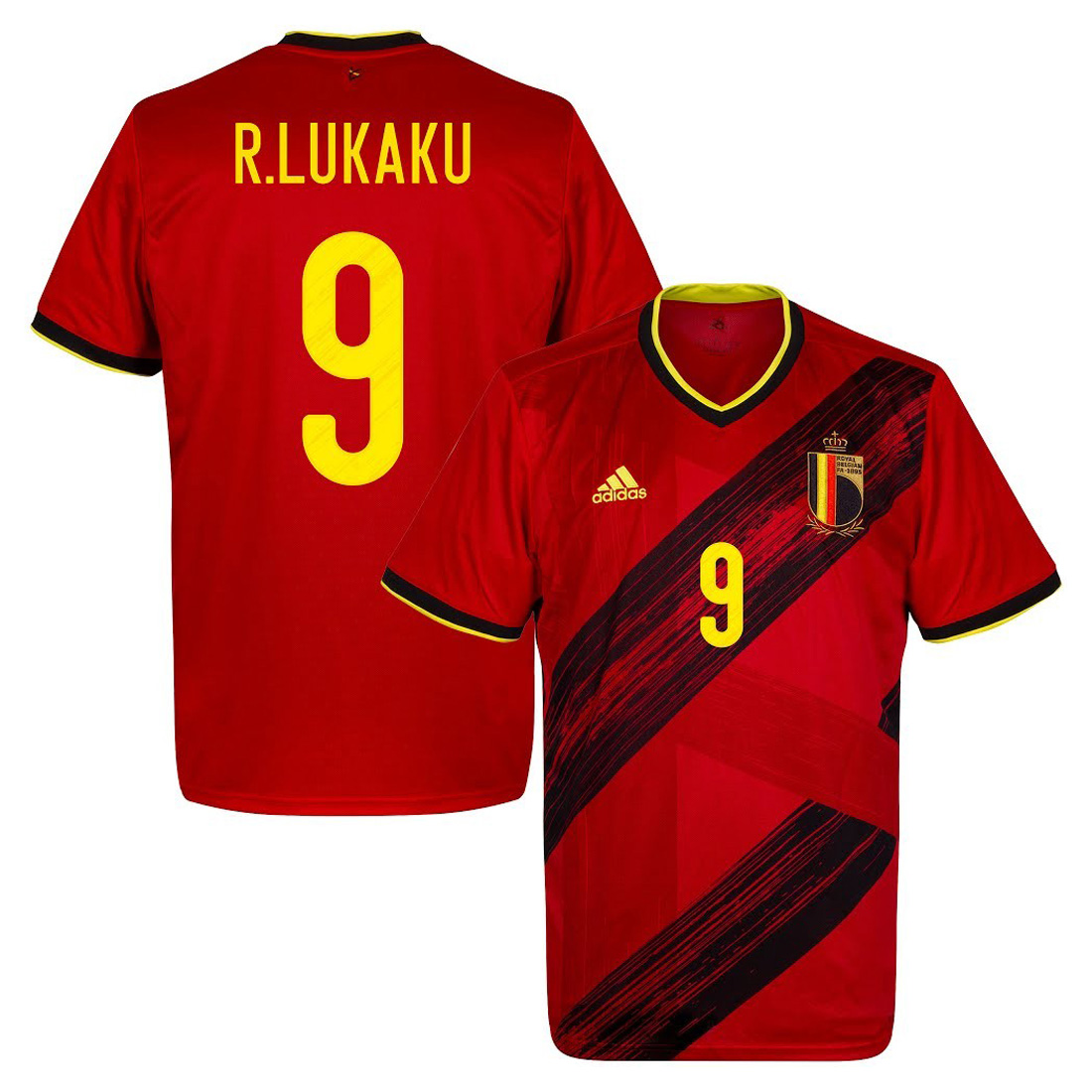 adidas Belgium Lukaku #9 Soccer Jersey (Home 20/22) @ SoccerEvolution