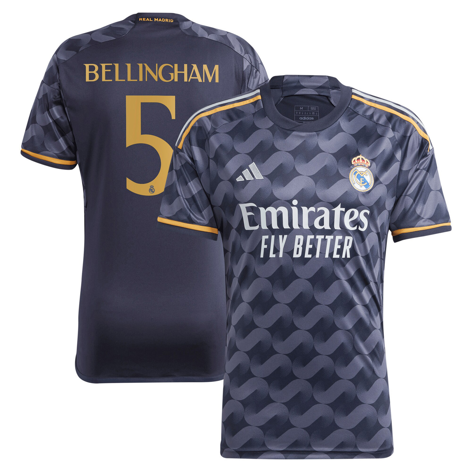 Hombre Camiseta Jude Bellingham #5 Blanco 1ª Equipación 2023/24 La Camisa  Argentina