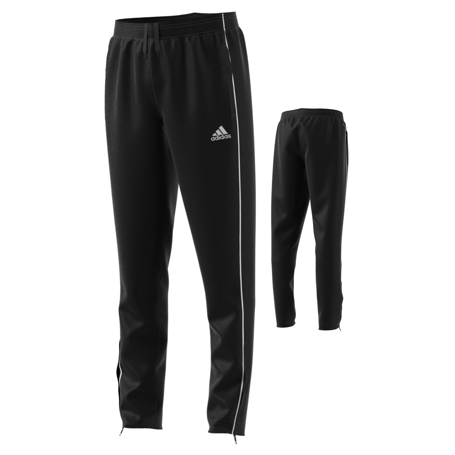 adidas Youth Core 18 Soccer Training Pant (Black/White) @ SoccerEvolution
