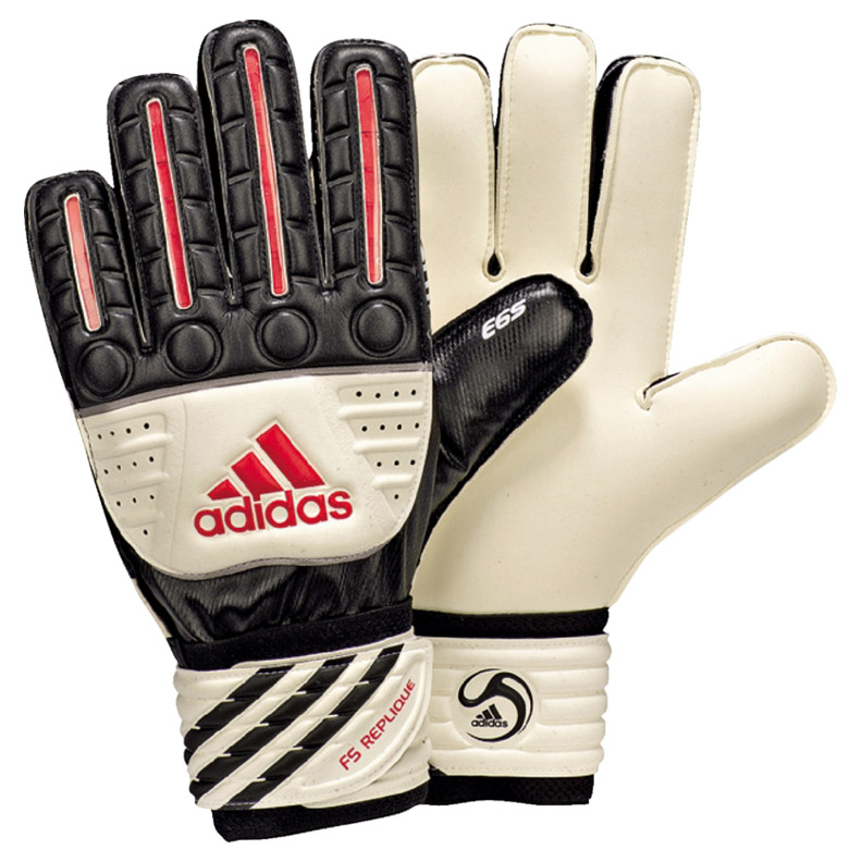 Adidas Fingersave Repliqué Soccer Goalkeeper Glove (Black/White) Soccer Store