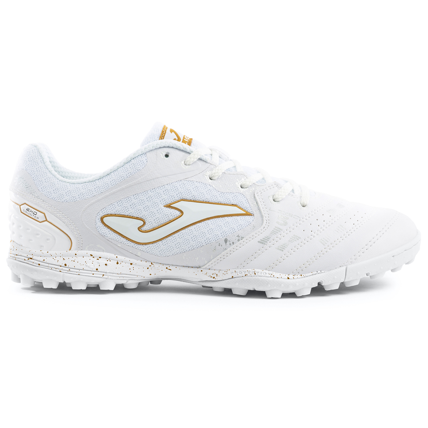 Joma Liga 5 902 Turf Soccer Shoes (White/Gold) SoccerEvolution
