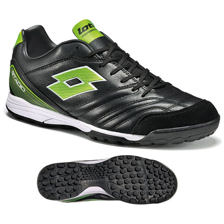Lotto Stadio 300 Turf Soccer Shoes (Black/Mint Green) SoccerEvolution