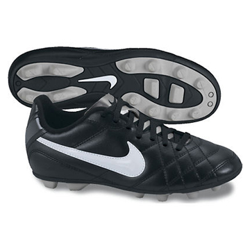 Nike Youth Tiempo Rio Interchange FG Soccer Shoes (Black/White ...