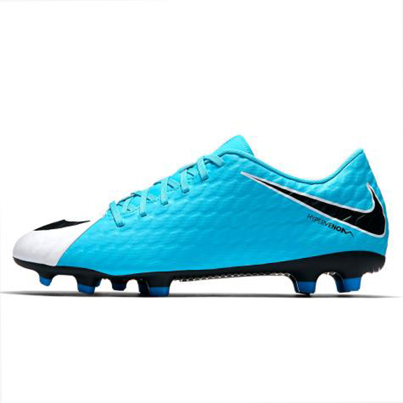 Nike HyperVenom Phade III FG Soccer Shoes (White/Blue) @ SoccerEvolution