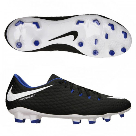 Nike HyperVenom Phelon III FG Soccer Shoes (Black/White) @ SoccerEvolution