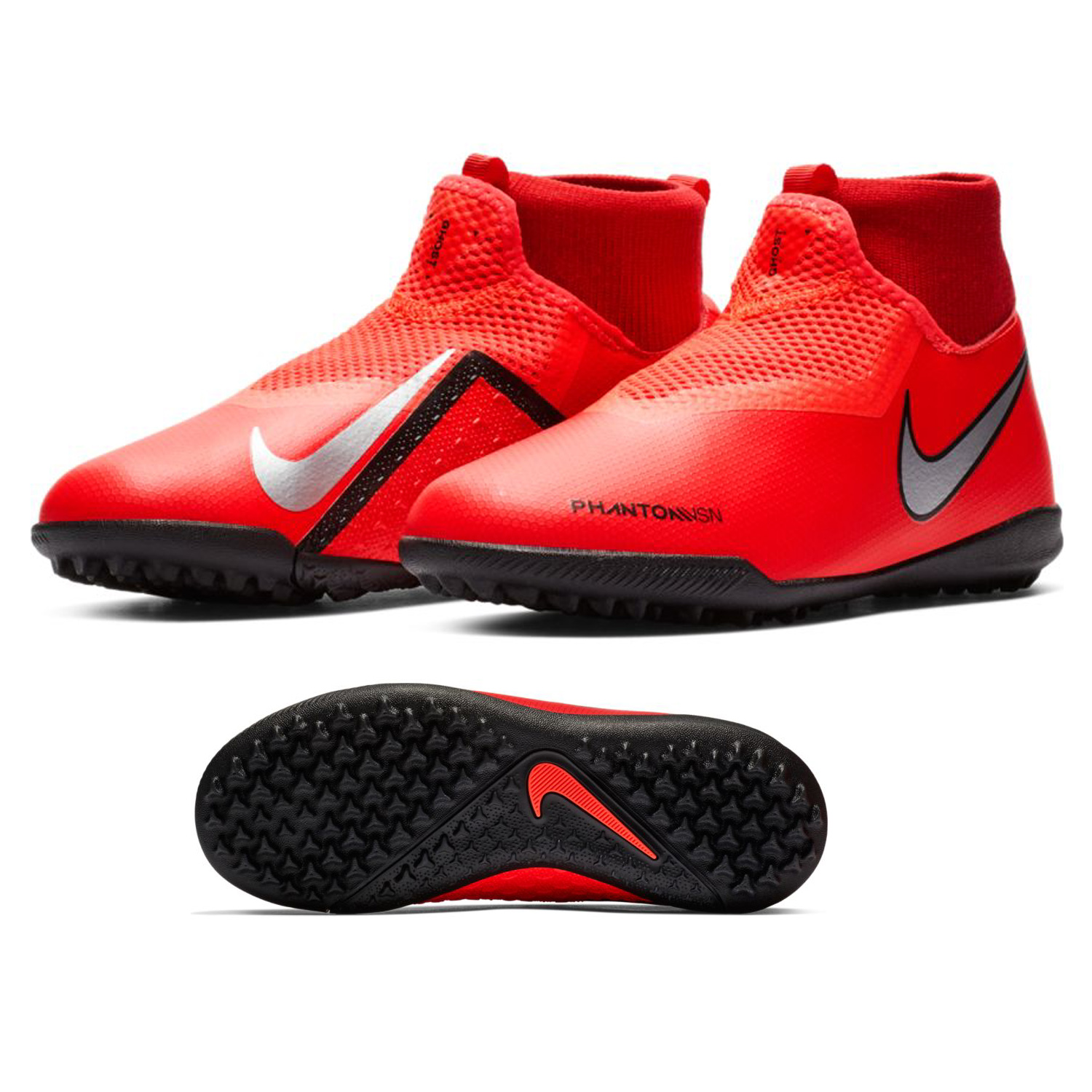 Nike Youth Phantom Vision Academy DF Turf Soccer Shoes (Crimson ...