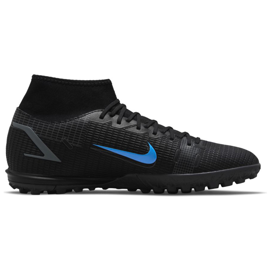 Nike Mercurial Superfly 8 Academy Turf Soccer Shoes (Black/Blue ...