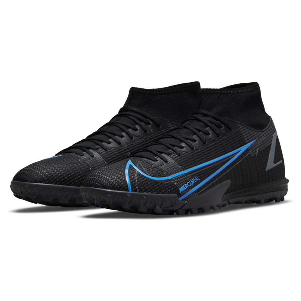 Nike Mercurial Superfly 8 Academy Turf Soccer Shoes (Black/Blue ...