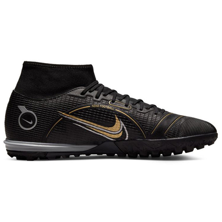 Nike Mercurial Superfly 8 Academy Turf Soccer Shoes (Black/Gold ...
