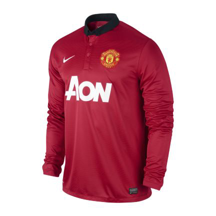 Nike Manchester United Long Sleeve Soccer Jersey (Home 13/14