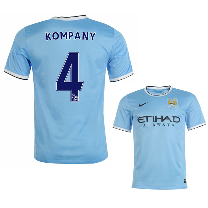 Nike Manchester City Kompany 4 Soccer Jersey (Home 13/14