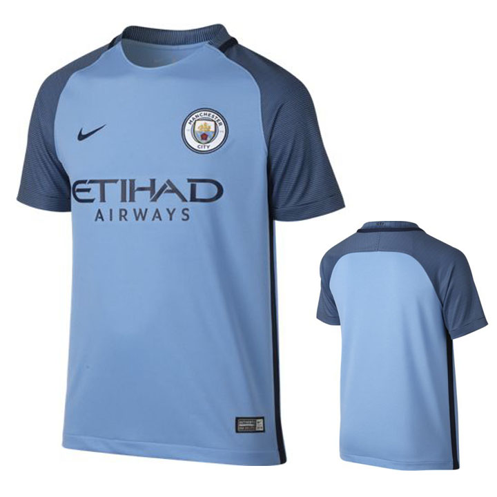 Nike Youth Manchester City Soccer Jersey (Home 16/17) @ SoccerEvolution