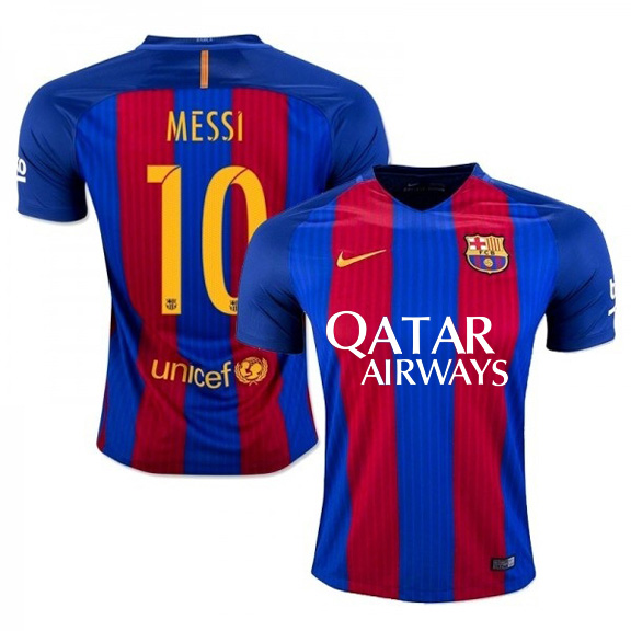 Nike Youth Barcelona Messi 10 Soccer Jersey (Home Logo 16/17