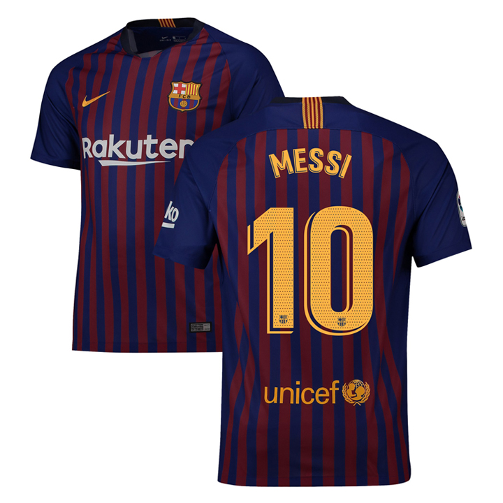 Nike Barcelona Lionel Messi #10 Soccer Jersey (Home 18/19) @ SoccerEvolution