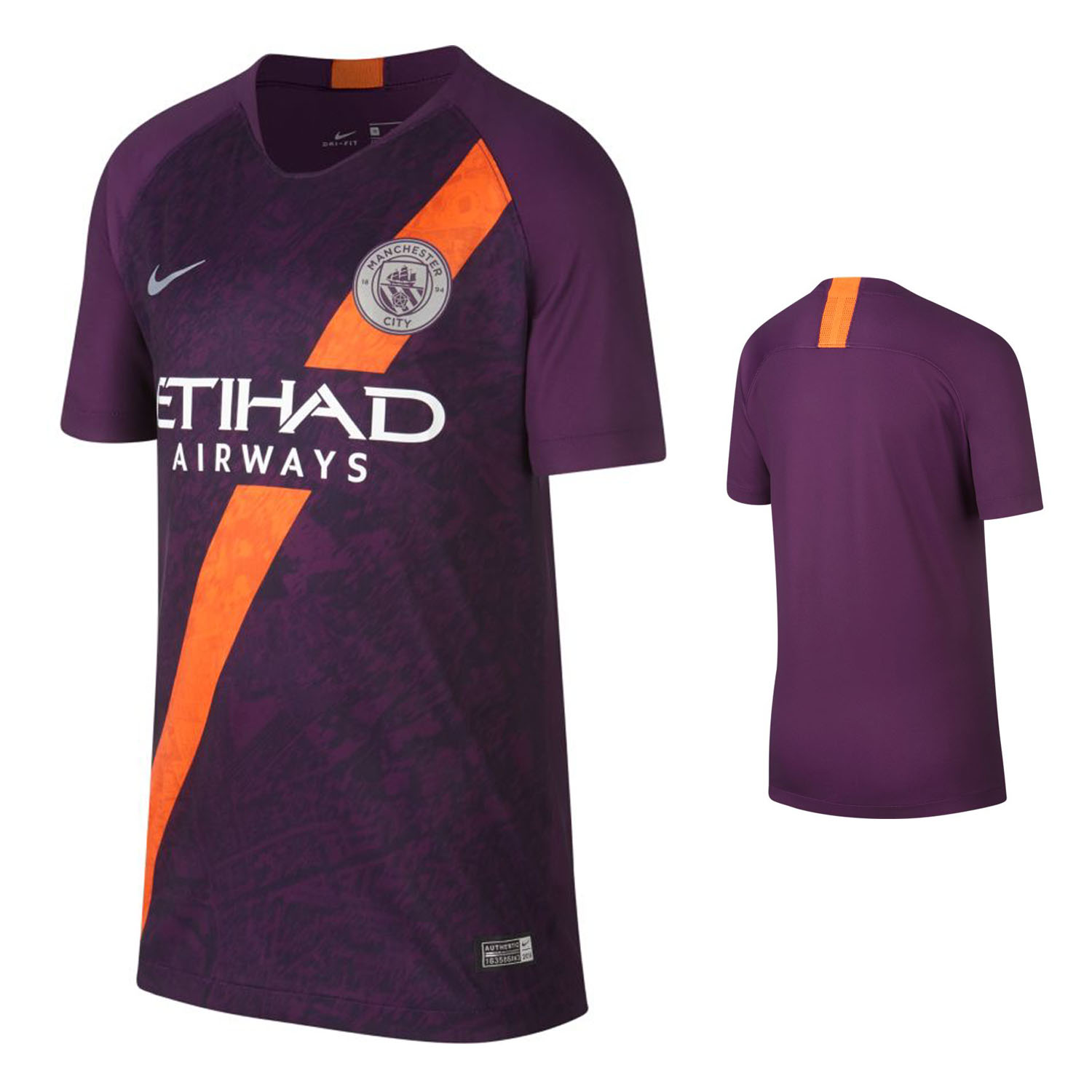 Nike Youth Manchester City Soccer Jersey (Alternate 18/19