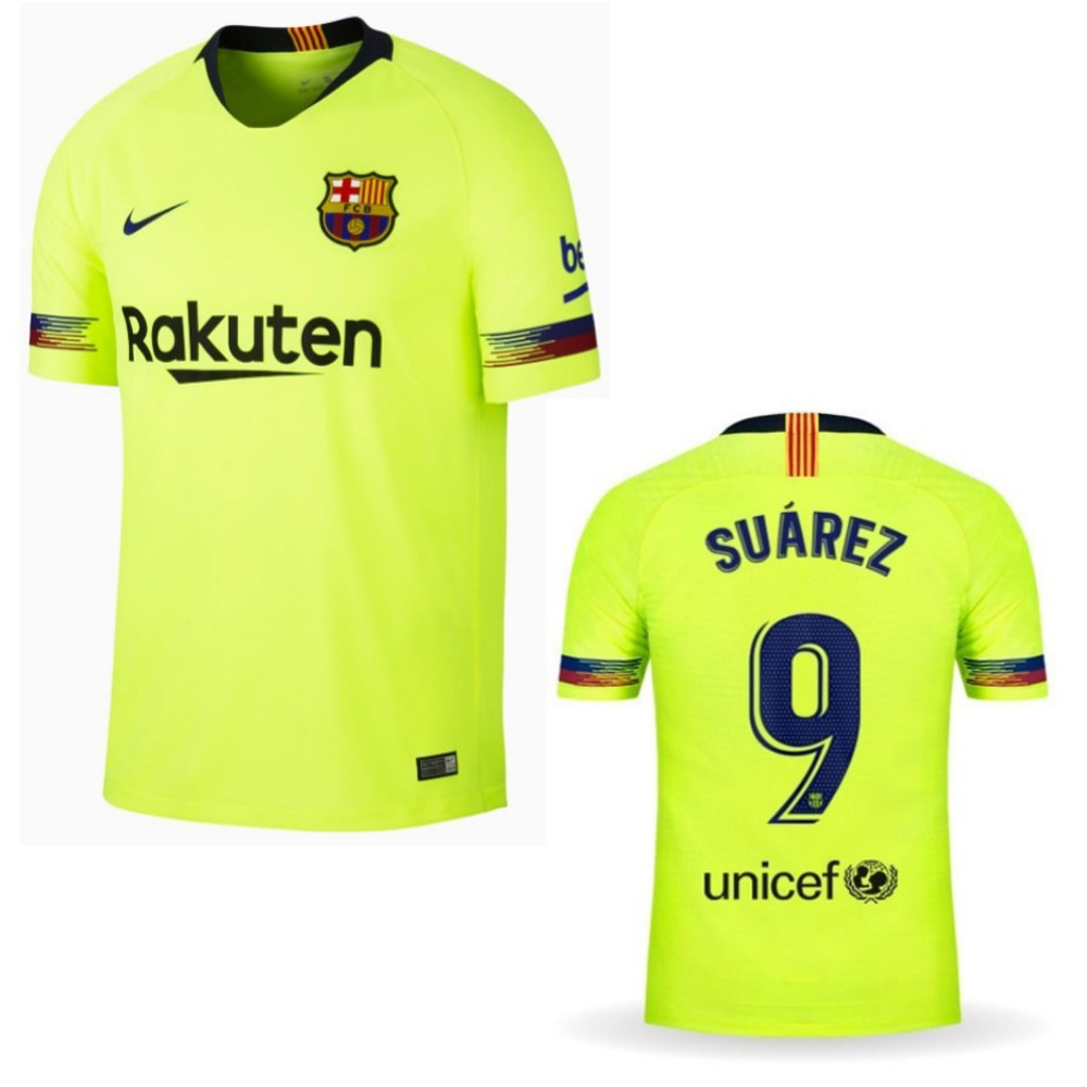 Nike Youth Barcelona Suarez #9 Soccer Jersey (Away 18/19) @ SoccerEvolution