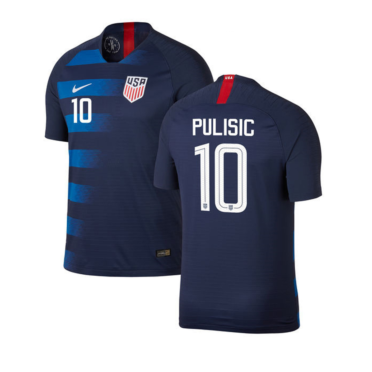 Nike USA Christian Pulisic 10 Soccer Jersey (Away 18/19) SoccerEvolution