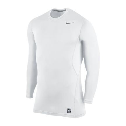 Nike Pro Combat HyperWarm Fitted 1.2 Crew Training Top (Wht ...
