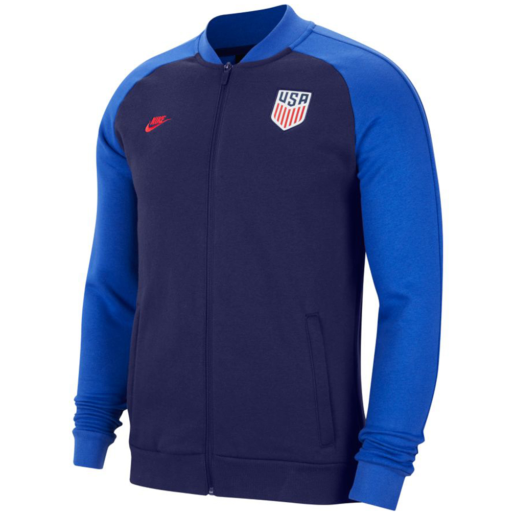 Nike USA Fleece Soccer Track Top (Blue - 20/21) @ SoccerEvolution