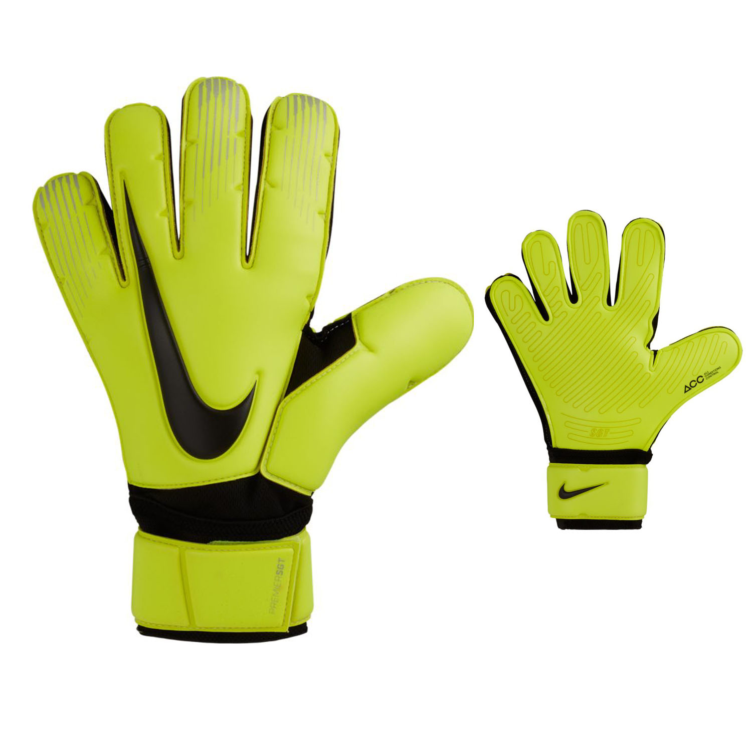 Nike GK Premier SGT Soccer Goalie Glove (Volt/Black) SoccerEvolution
