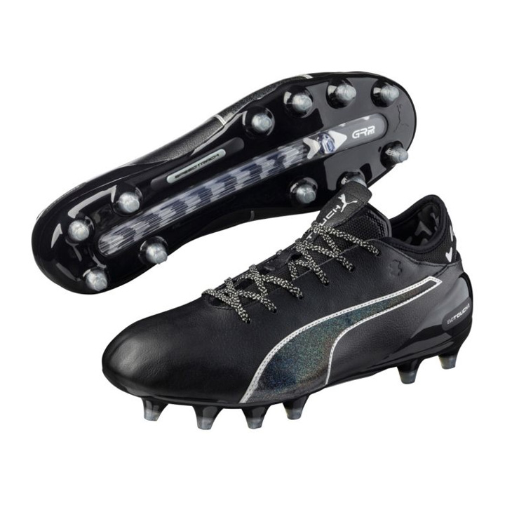 Puma evoTOUCH 2 FG Soccer Shoes (Black/Silver) @ SoccerEvolution